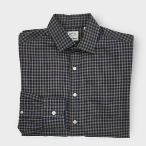 Hamilton + Todd Snyder Button Down Light Shirt Plaid Check Made in USA Size 15
